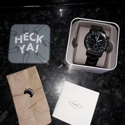 Fossil Goodwin Chrono Analog Black Dial Grey Steel Strap Watch for Men - FS5518