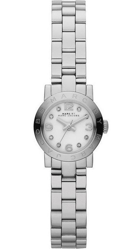 Marc Jacobs Amy Dinky White Dial Silver Steel Strap Watch for Women - MBM3225