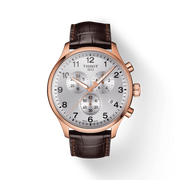 Tissot Chrono XL Classic Silver Dial Brown Leather Strap Watch For Men - T116.617.36.037.00