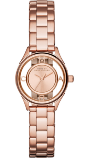 Marc Jacobs Tether Transparent Rose Gold Dial Rose Gold Steel Strap Watch for Women - MBM3417