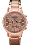 Emporio Armani Classic Chronograph Rose Gold Dial Rose Gold Steel Strap Watch For Men - AR2452
