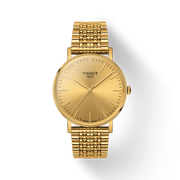 Tissot T Classic Everytime Medium Gold Dial Gold Mesh Bracelet Watch For Men - T109.410.33.021.00