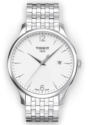 Tissot T Classic Tradition White Dial Silver Steel Strap Watch For Men - T063.610.11.037.00