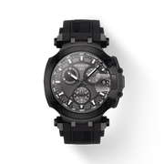 Tissot T Race Chronograph Anthracite Black Dial Black Silicone Strap Watch For Men - T115.417.37.061.03