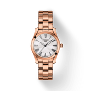 Tissot T Wave Mother of Pearl Dial Rose Gold Steel Strap Watch For Women - T112.210.33.113.00