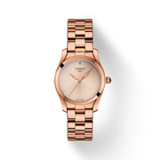Tissot T Wave Cream Dial Rose Gold Steel Strap Watch For Women - T112.210.33.451.00