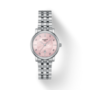 Tissot Carson Premium Lady Mother of Pearl Pink Dial Silver Steel Strap Watch For Women - T122.210.11.159.00