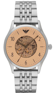 Emporio Armani Meccanico Multicolor Dial Silver Steel Strap Watch For Men - AR1922