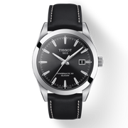 Tissot Gentleman Powermatic 80 Silicium Black Dial Black Leather Strap Watch For Men - T127.407.16.051.00