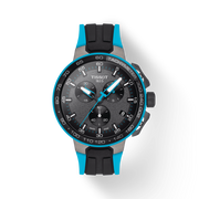 Tissot T Race Cycling Chronograph Black Dial Two Tone Rubber Strap Watch For Men - T111.417.37.441.05