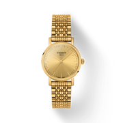 Tissot T Classic Everytime Desire Small Gold Dial Gold Mesh Bracelet Watch For Women - T109.210.33.021.00