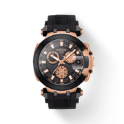 Tissot T Race Chronograph Black Dial Black Silicone Strap Watch For Men - T115.417.37.051.00