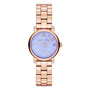 Marc Jacobs Mini Baker Blue Dial Rose Gold Steel Strap Watch for Women - MBM3285