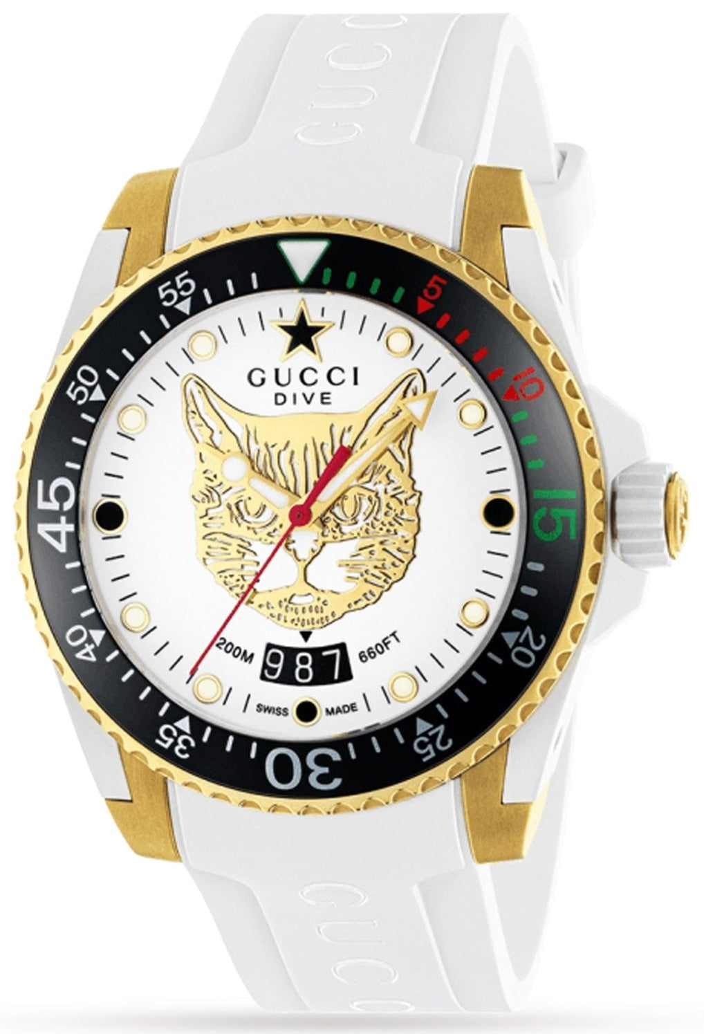 Gucci G Interlocking Mother of Pearl Dial Rose Gold Steel Strap Watch