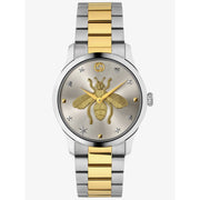 Gucci G Timeless Silver Dial Two Tone Steel Strap Watch For Women - YA126599