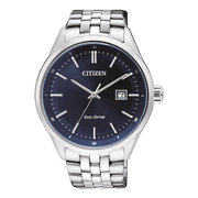 Citizen Eco Drive Blue Dial Silver Steel Strap Watch For Men - BM7250-56L
