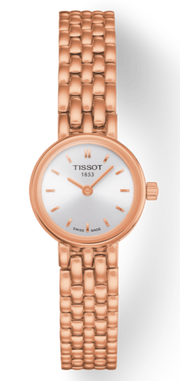 Tissot T Lady Lovely Silver Dial Rose Gold Steel Strap Watch For Women - T058.009.33.031.01
