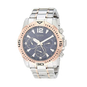 Guess Commander Chronograph Blue Dial Two Tone Steel Strap Watch for Men - GW0056G5