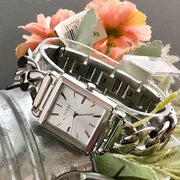 Guess Vanity Silver Dial Silver Steel Strap Watch for Women - W1029L1