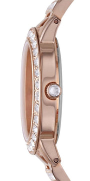 Fossil Jesse Crystal Rose Gold Dial Rose Gold Steel Strap Watch for Women - ES3020