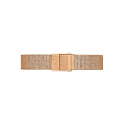 Daniel Wellington Quadro Melrose Black Dial Rose Gold Mesh Bracelet Watch For Women - DW00100432