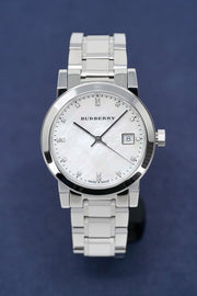 Burberry The City Diamonds Silver Dial Silver Steel Strap Watch for Women - BU9125