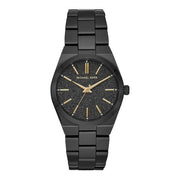Michael Kors Channing Quartz Black Dial Black Steel Strap Watch For Women - MK6625