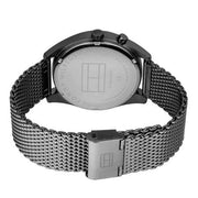 Tommy Hilfiger Deacon Multifunction Black Dial Black Mesh Bracelet Watch for Men - 1791546