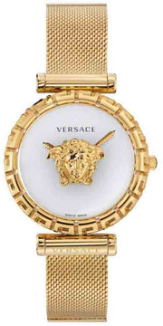 Versace Palazzo Empire Greca White Dial Gold Mesh Bracelet Watch for Women - VEDV00619