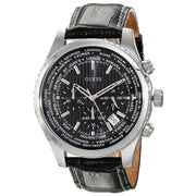 Guess Persuit Multifunction Black Dial Black Leather Strap Watch for Men - W0500G2