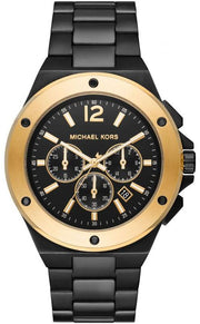 Michael Kors Lennox Chronograph Black Dial Black Steel Strap Watch For Men - MK8941