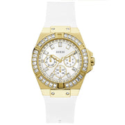 Guess Venus Diamonds White Dial White Rubber Strap Watch for Women - GW0118L5