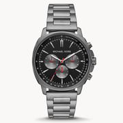 Michael Kors Sullivan Chronograph Black Dial Grey Steel Strap Watch For Men - MK8970
