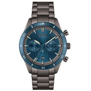 Hugo Boss Santiago Chronograph Blue Dial Grey Steel Strap Watch for Men - 1513863
