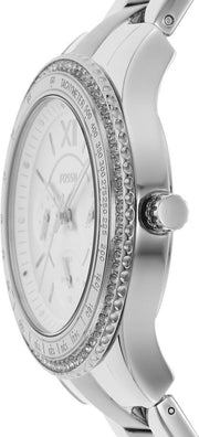 Fossil Stella Sport Multifunction Silver Dial Silver Steel Strap Watch for Women - ES5108