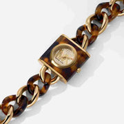 Michael Kors Chain Lock Analog Silver Dial Two Tone Steel Strap Watch for Women - MK4808