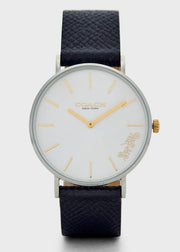 Coach Perry White Dial Blue Leather Strap Watch for Women - 14503156