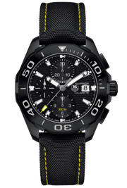 Tag Heuer Aquaracer Chronograph PVD Black Dial Black Nylon Strap Watch for Men - CAY218A.FC6361