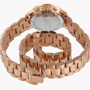 Michael Kors Runway Chronograph Analog Rose Gold Dial Rose Gold Steel Strap Watch for Women - MK7453