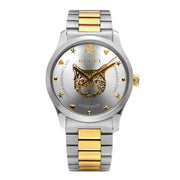 Gucci G Timeless Silver Dial Two Tone Steel Strap Watch For Women - YA1264074