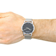 Calvin Klein City Chronograph Black Dial Silver Mesh Bracelet Watch for Men - K2G2G121