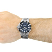 Oris Aquis Date Blue Dial Silver Steel Strap Watch for Men - 0173377304135-0782405PEB