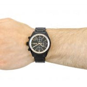 Hugo Boss Grand Prix Chronograph Black Dial Black Steel Strap Watch for Men - 1513578