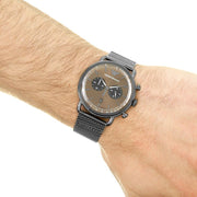 Emporio Armani Aviator Brown Dial Grey Mesh Bracelet Watch For Men - AR11141