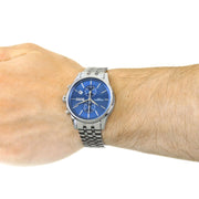 Hugo Boss Jet Chronograph Blue Dial Silver Steel Strap Watch for Men - 1513384