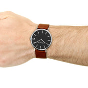 Coach Charles Blue Dial Brown Leather Strap Watch for Men - 14602151