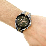 Hugo Boss Ocean Edition Chronograph Black Dial Two Tone Steel Strap Watch for Men - 1513705