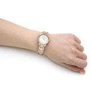 Daniel Wellington Iconic Link White Dial Two Tone Steel Strap Watch For Women - DW00100359