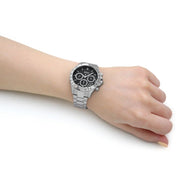 Hugo Boss Novia Chronograph Black Dial Silver Steel Strap Watch for Women - 1502614