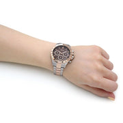 Hugo Boss Novia Chronograph Brown Dial Two Tone Steel Strap Watch for Women - 1502617